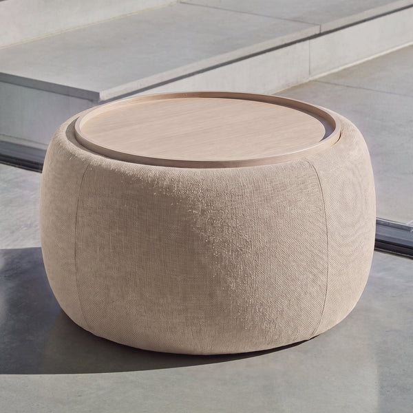 Nathalia 65cm Whitewash Coffee Table - Soft Beige - Tasty Coffee Tables