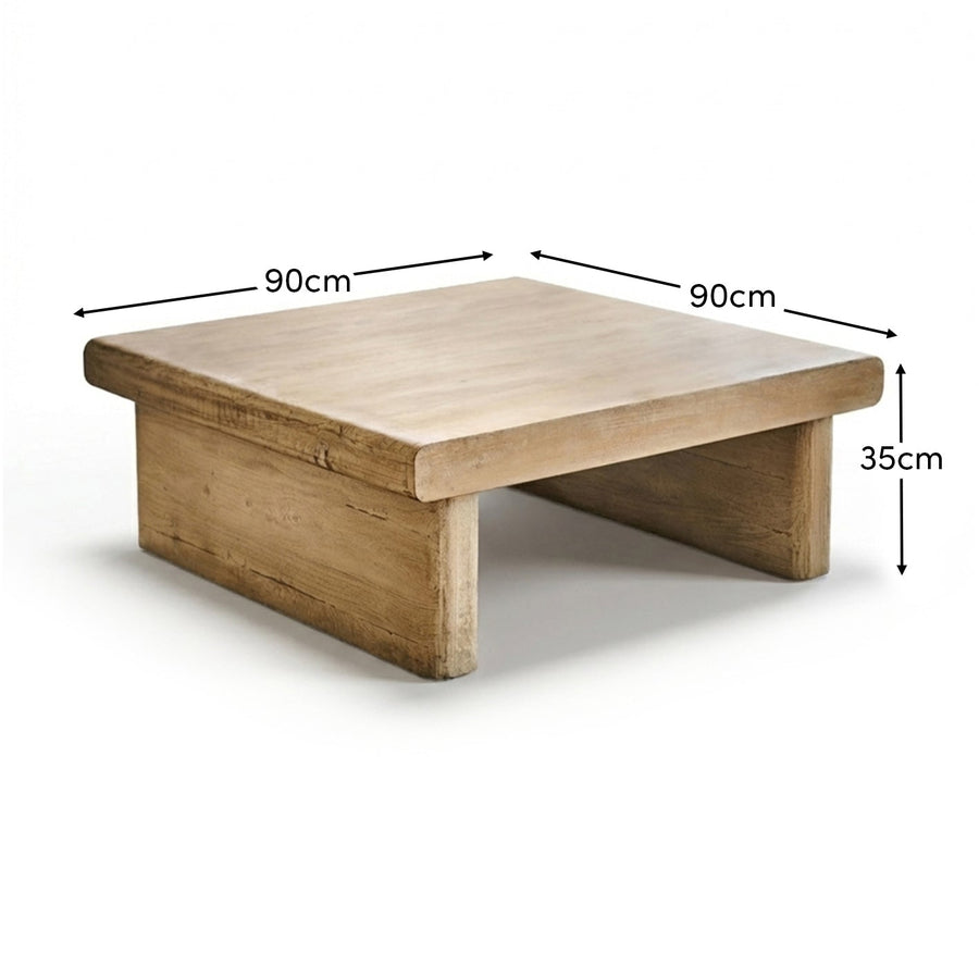 Nevaeh 90cm Square Coffee Table - Chalked Mango Wood - Tasty Coffee Tables