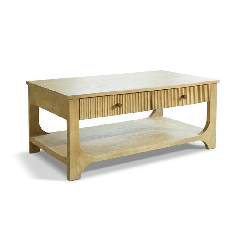 Jade Chalked Mango Wood Rectangular Coffee Table - Tasty Coffee Tables