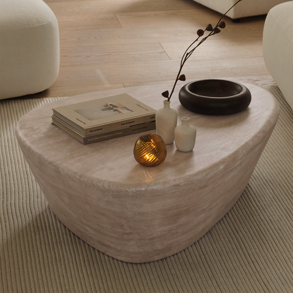 Alder 107cm Limewash Freeform Coffee Table - Tasty Coffee Tables