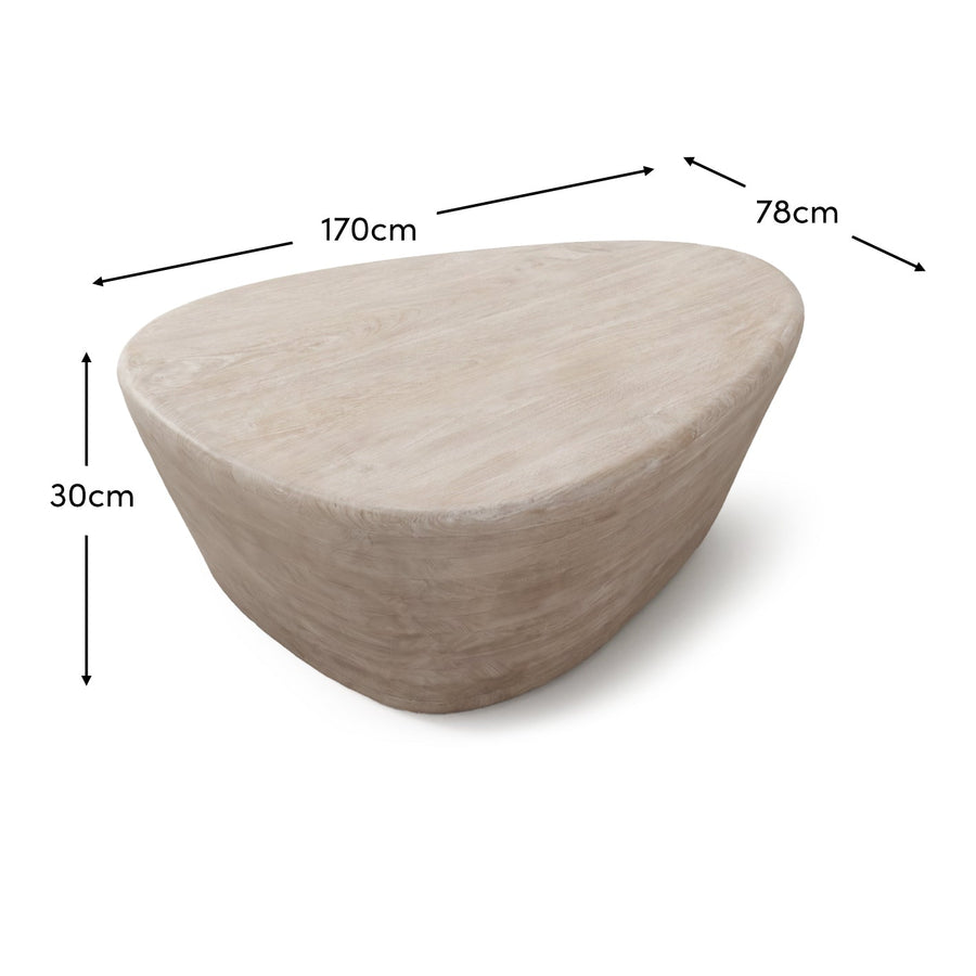 Alder 107cm Limewash Freeform Coffee Table - Tasty Coffee Tables