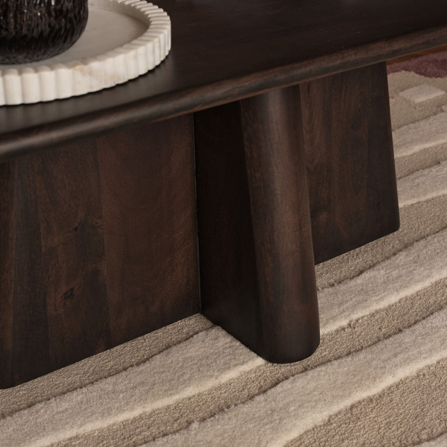 Bastian 100cm Coffee Brown Mango Wood Coffee Table - Tasty Coffee Tables