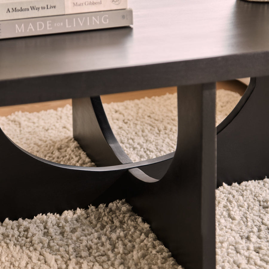 Ethan Mango Wood Square Coffee Table - Jet Black - Tasty Coffee Tables