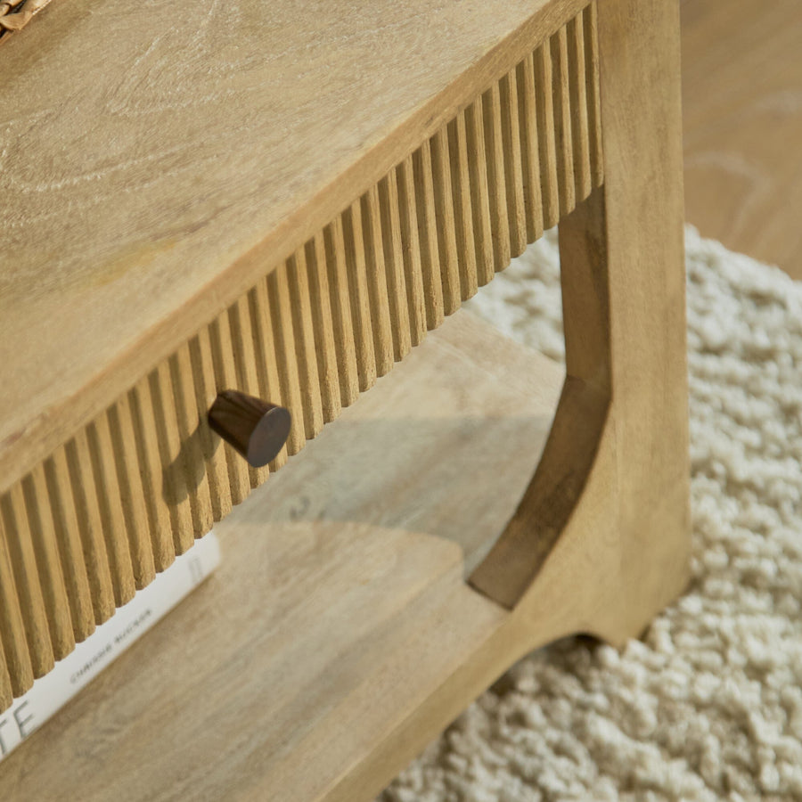 Jade Chalked Mango Wood Rectangular Coffee Table - Tasty Coffee Tables
