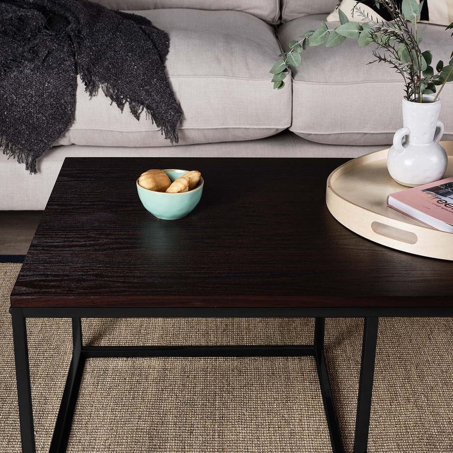 Jay Large Walnut Coffee Table - Black Frame - Tasty Coffee Tables