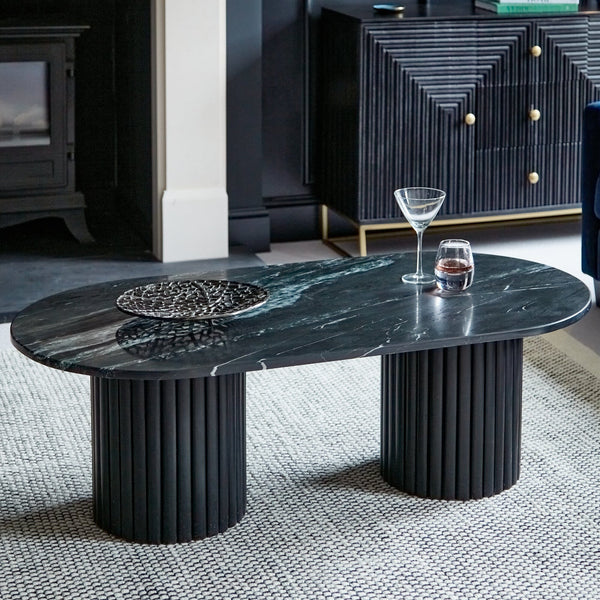 Myla Black Marble Coffee Table - Tasty Coffee Tables