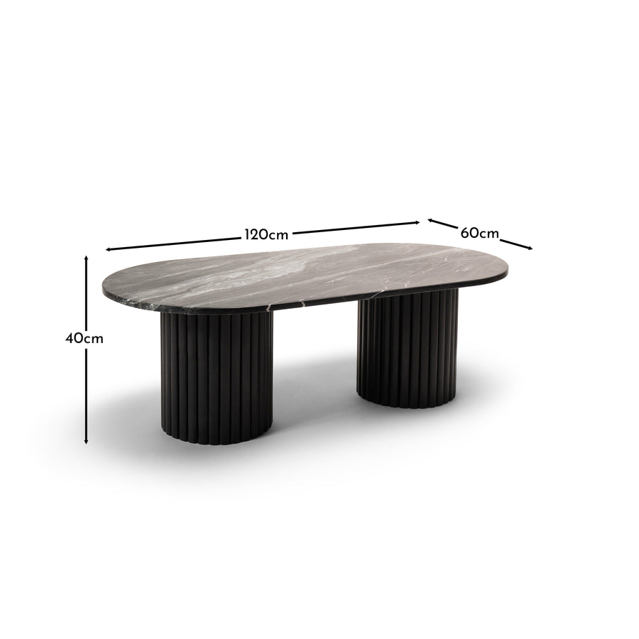 Myla Black Marble Coffee Table - Tasty Coffee Tables