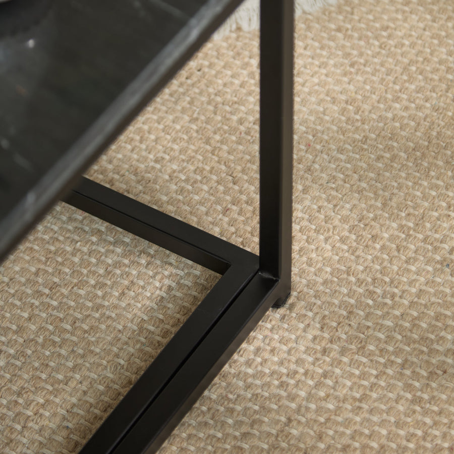Nara Black Marble Coffee Table - Black Frame - Tasty Coffee Tables