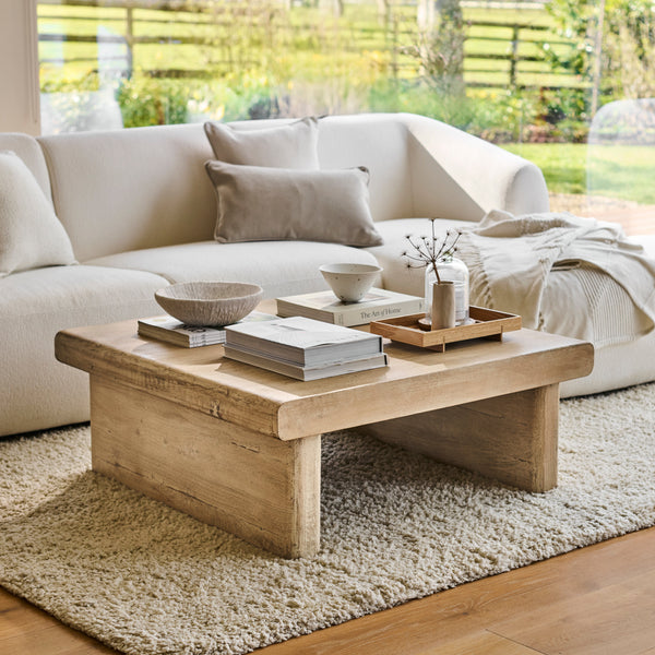 Nevaeh 90cm Square Coffee Table - Chalked Mango Wood - Tasty Coffee Tables