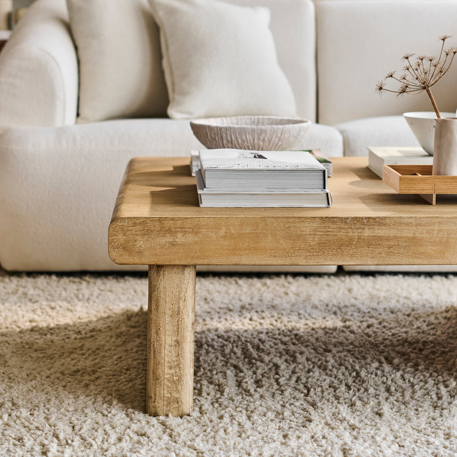 Nevaeh 90cm Square Coffee Table - Chalked Mango Wood - Tasty Coffee Tables