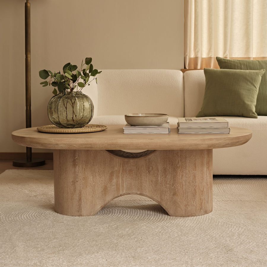 Octavia 120cm Oval Limewash Coffee Table - Tasty Coffee Tables