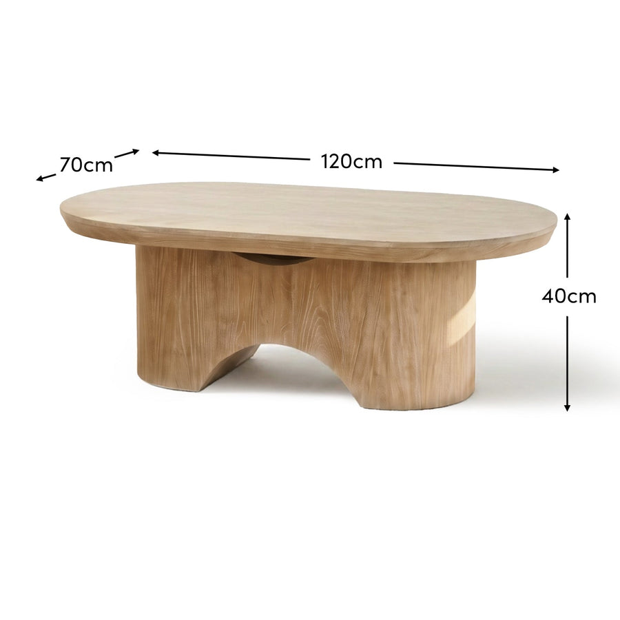 Octavia 120cm Oval Limewash Coffee Table - Tasty Coffee Tables