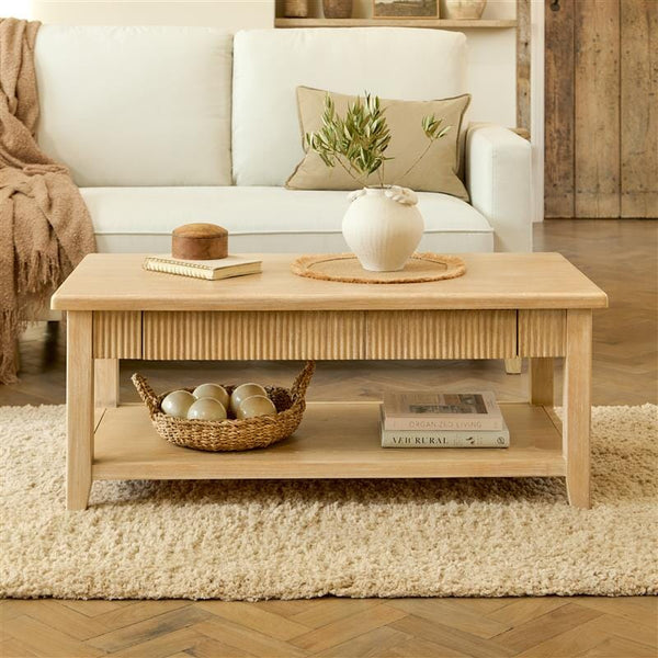 Raleigh Whitewash Coffee Table - Tasty Coffee Tables