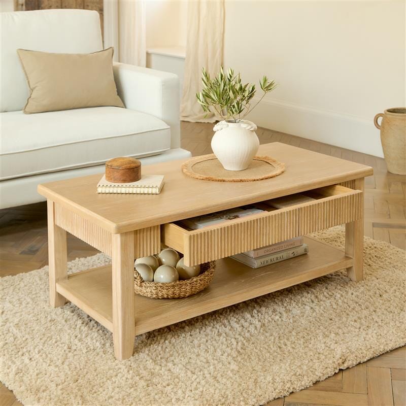 Raleigh Whitewash Coffee Table - Tasty Coffee Tables