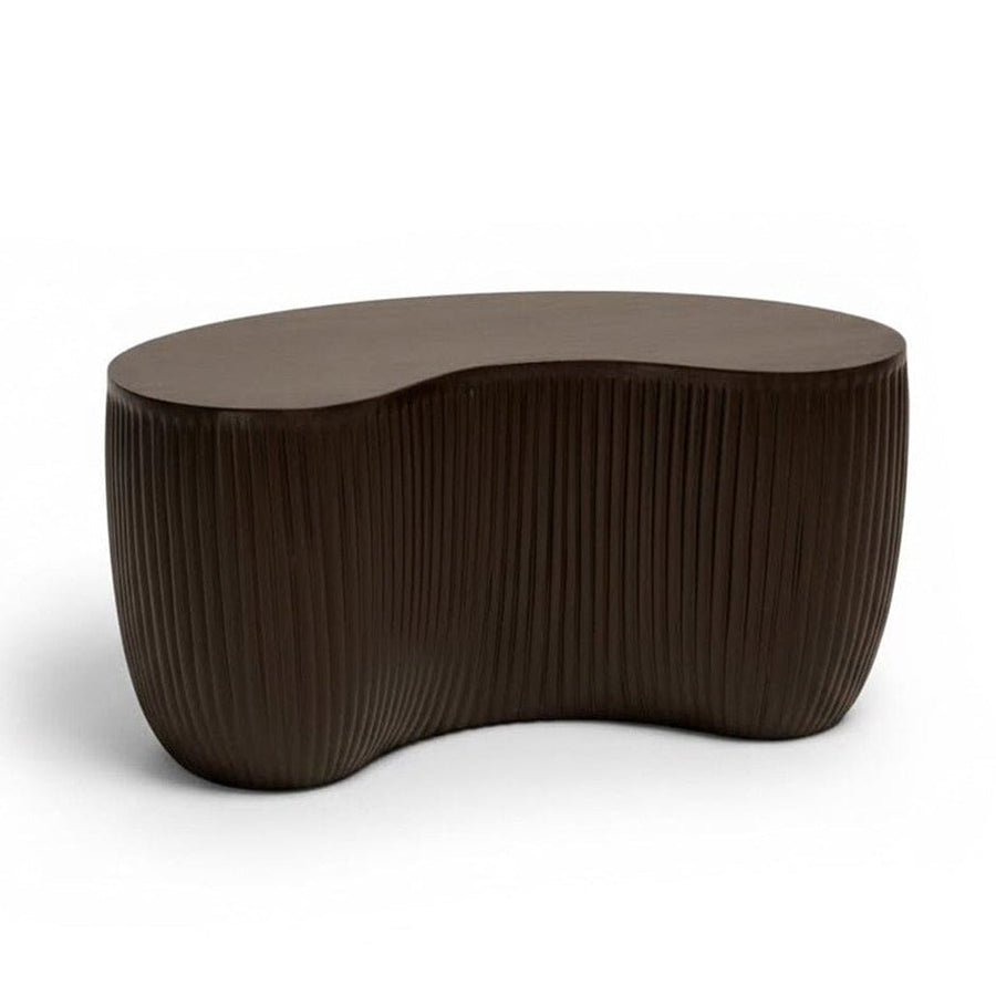 Sohan 61cm Kidney Concrete Coffee Table - Set of 2 - Lava Black - Tasty Coffee Tables