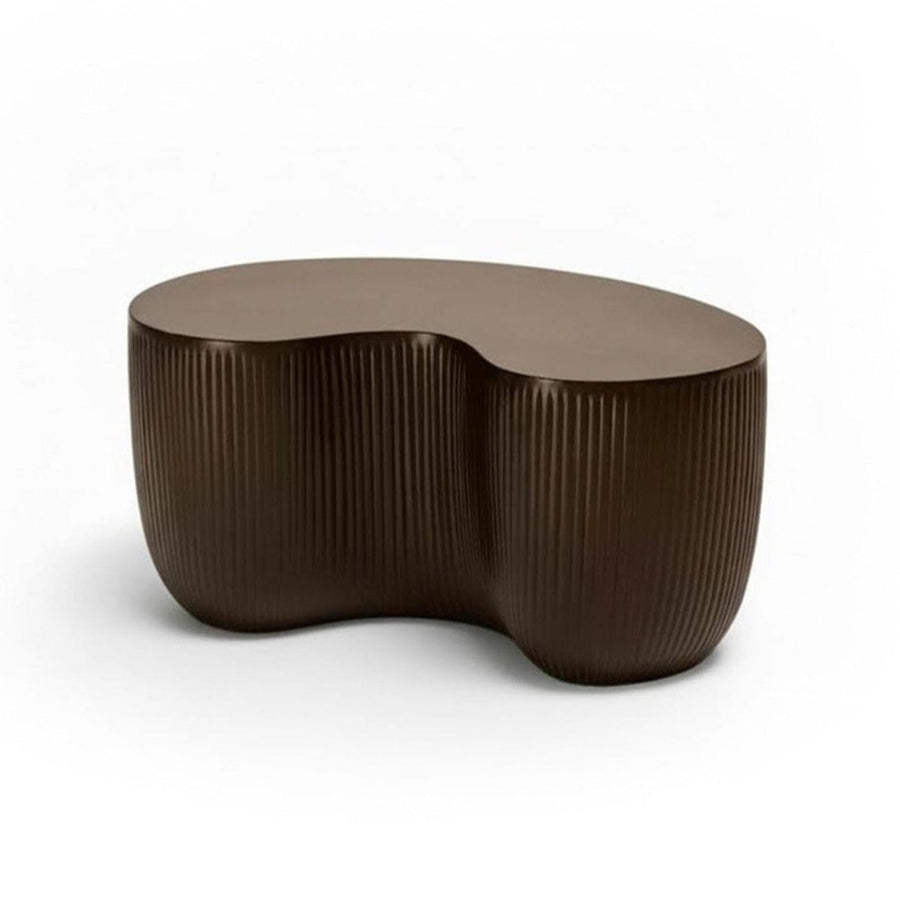 Sohan 84cm Kidney Concrete Coffee Table - Lava Black - Tasty Coffee Tables
