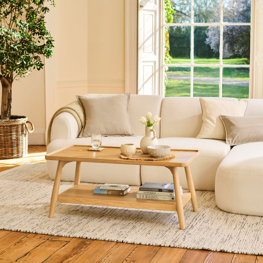 Tilly 100cm Rectangular Coffee Table - Whitewash Oak - Tasty Coffee Tables