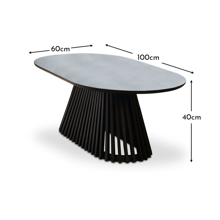 Willow Black Oval Coffee Table - Tasty Coffee Tables