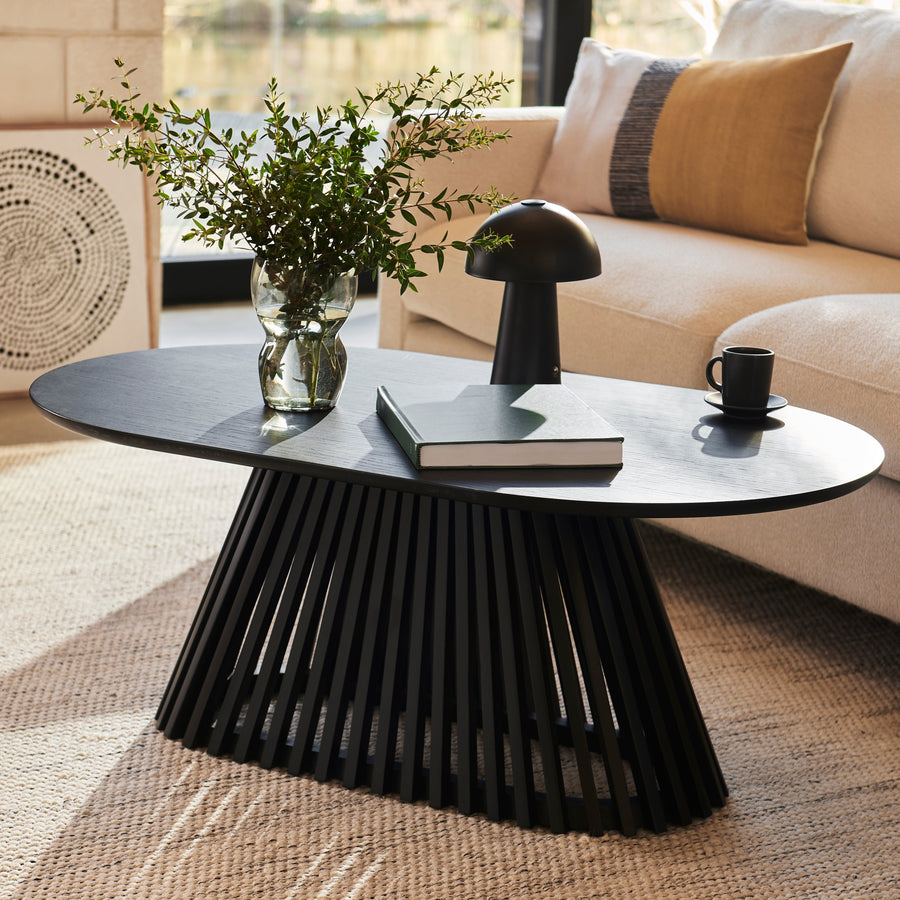 Willow Black Oval Coffee Table - Tasty Coffee Tables