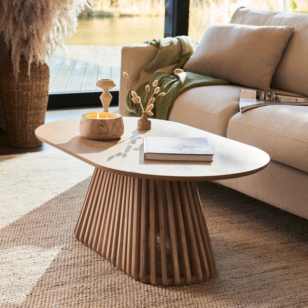 Willow Whitewash Oval Coffee Table - Tasty Coffee Tables