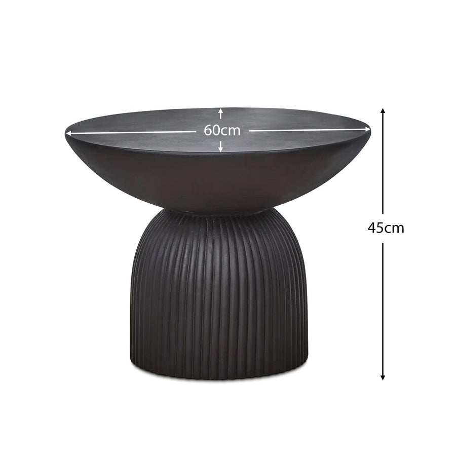 Zaliki Concrete Garden Coffee Table - Black - Tasty Coffee Tables