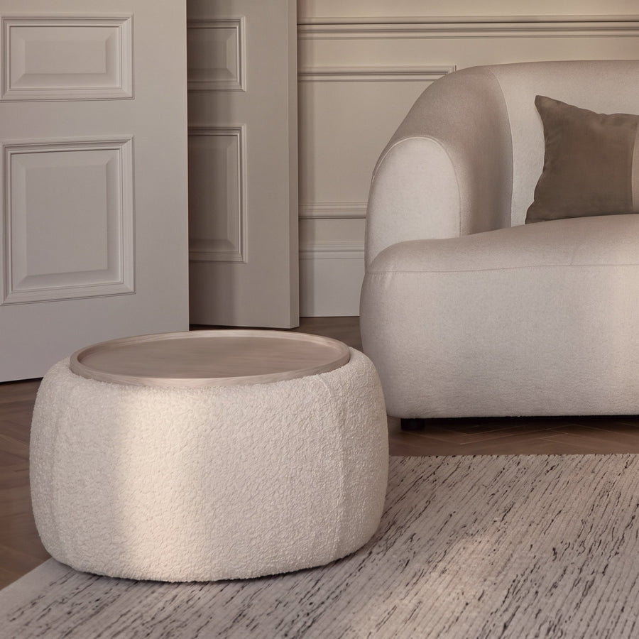 Nathalia 65cm Whitewash Coffee Table - Chalked White - Tasty Coffee Tables