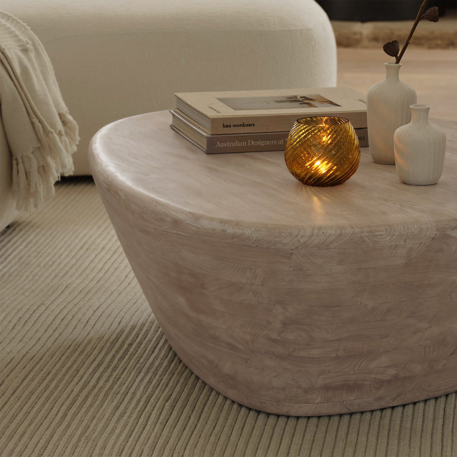 Alder 107cm Limewash Freeform Coffee Table - Tasty Coffee Tables