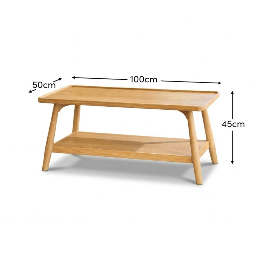 Tilly 100cm Rectangular Coffee Table - Whitewash Oak - Tasty Coffee Tables