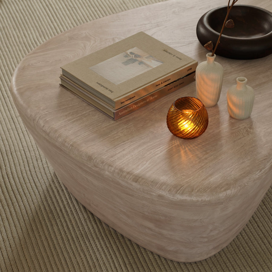 Alder 107cm Limewash Freeform Coffee Table - Tasty Coffee Tables
