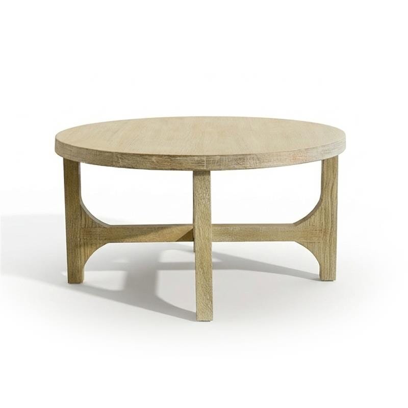 Jade Chalked Mango Wood Round Coffee Table - Tasty Coffee Tables