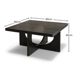 Ethan Mango Wood Square Coffee Table - Jet Black - Tasty Coffee Tables