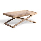 Akira Wooden Rectangular Garden Coffee Table - Brushed Light Acacia - Tasty Coffee Tables
