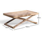 Akira Wooden Rectangular Garden Coffee Table - Brushed Light Acacia - Tasty Coffee Tables