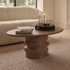 Adam 100cm Oval Almond Brown Coffee Table - Tasty Coffee Tables