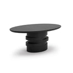 Adam 100cm Oval Jet Black Mango Wood Coffee Table - Tasty Coffee Tables