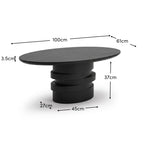 Adam 100cm Oval Jet Black Mango Wood Coffee Table - Tasty Coffee Tables