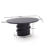 Adam 100cm Oval Jet Black Mango Wood & Black Marble Coffee Table - Tasty Coffee Tables