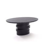 Adam 100cm Oval Jet Black Mango Wood & Black Marble Coffee Table - Tasty Coffee Tables