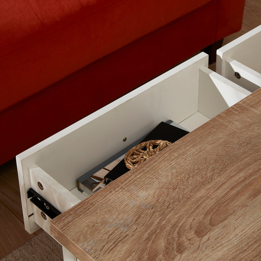 Bampton White Coffee Table with Storage - Tasty Coffee Tables