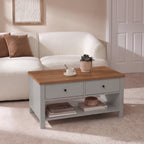 Bampton Stone Grey Coffee Table with Storage - Tasty Coffee Tables