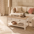 Bampton Alabaster White Coffee Table with Storage - New - Tasty Coffee Tables