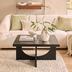 Ethan Mango Wood Square Coffee Table - Jet Black - Tasty Coffee Tables
