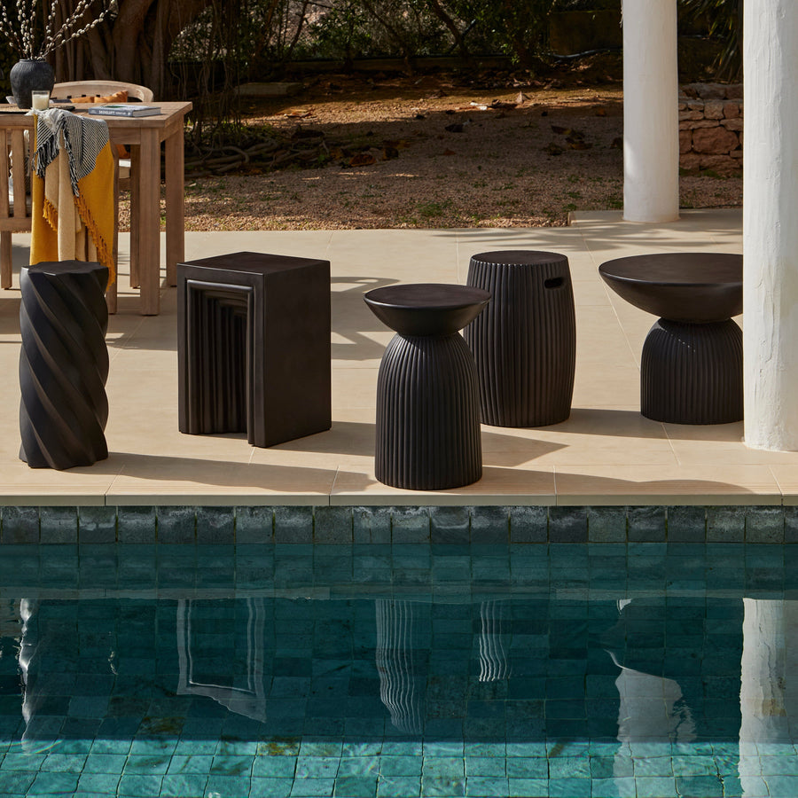 Zaliki Concrete Garden Coffee Table - Black - Tasty Coffee Tables