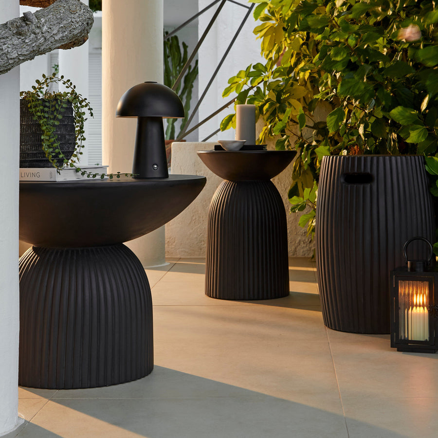 Zaliki Concrete Garden Coffee Table - Black - Tasty Coffee Tables