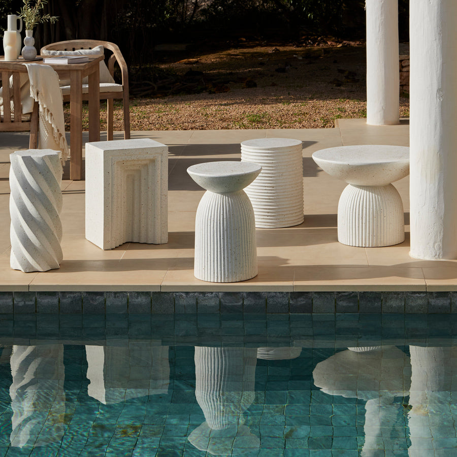 Zaliki Concrete Garden Coffee Table - Pearl Terrazzo - Tasty Coffee Tables