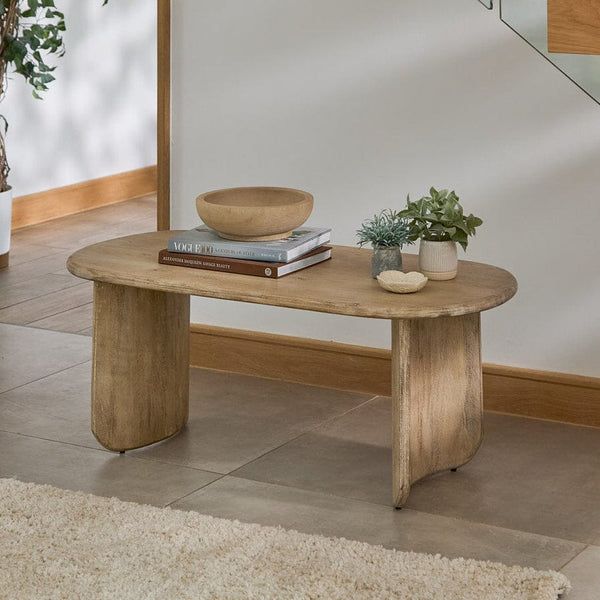 Imogen Chalked Mango Wood Coffee Table - Tasty Coffee Tables