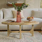 Jade Chalked Mango Wood Oval Coffee Table - Tasty Coffee Tables
