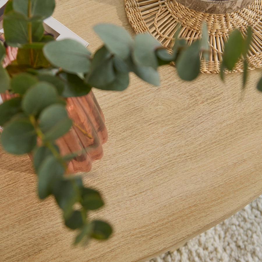Jade Chalked Mango Wood Oval Coffee Table - Tasty Coffee Tables