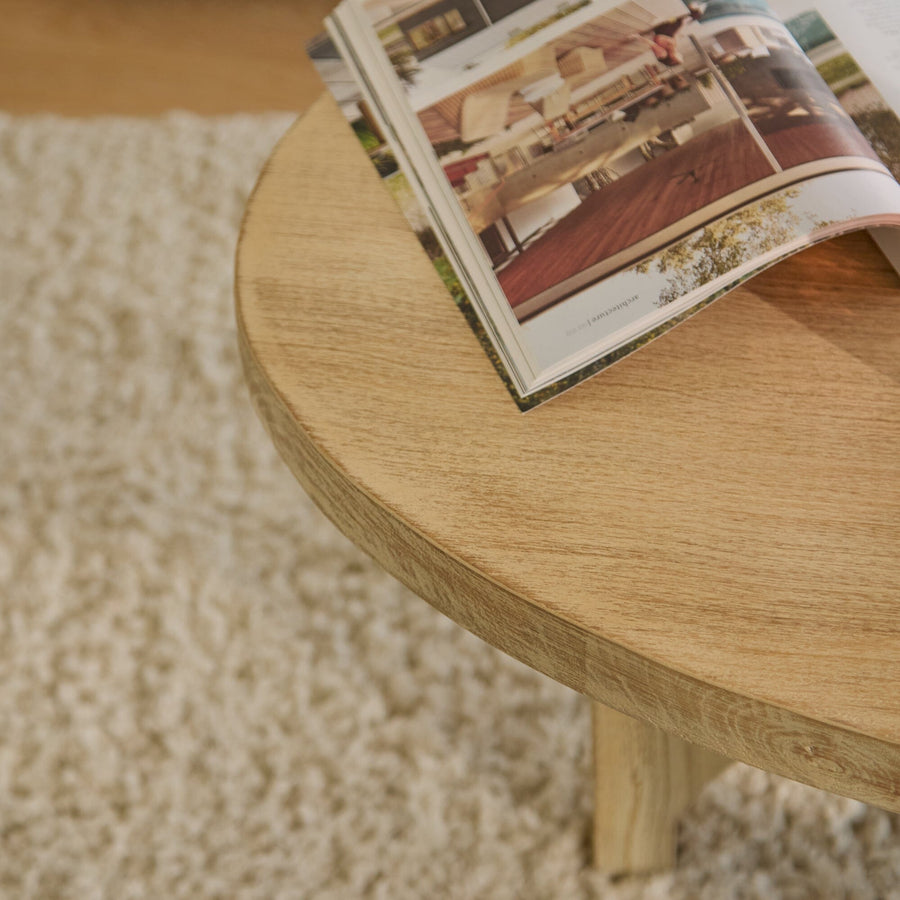 Jade Chalked Mango Wood Oval Coffee Table - Tasty Coffee Tables