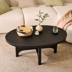 Jade 100cm Oval Coffee Table - Jet Black Mango Wood - Tasty Coffee Tables